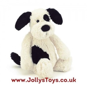 Jellycat Bashful Black & White Puppy, Medium